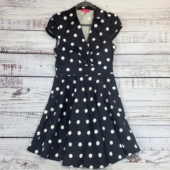 Betsey Johnson | Dresses | Betsey Johnson Black And White Polka Dot Dress |  Poshmark